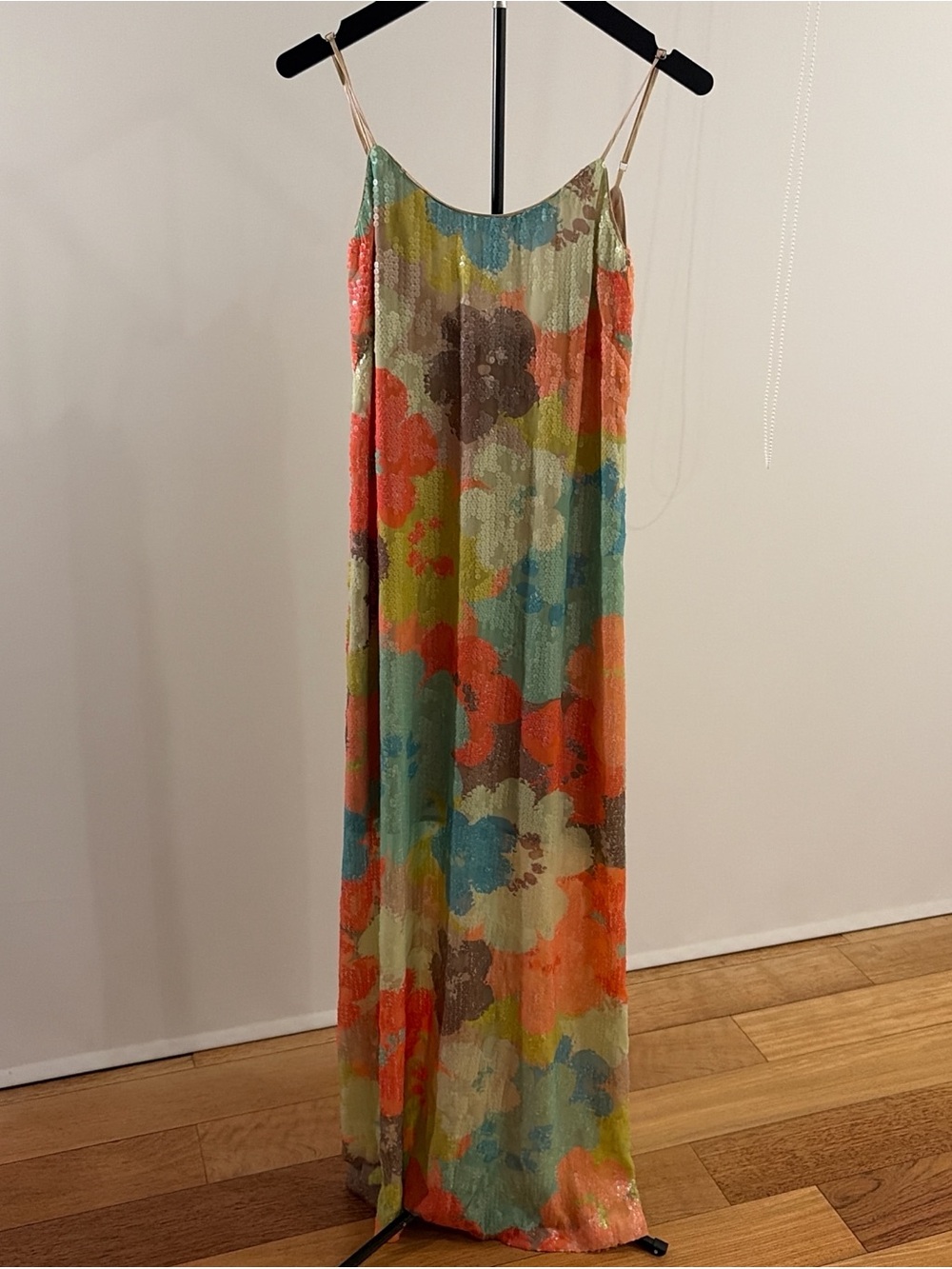 Trina Turk Sequin Floral Maxi Dress